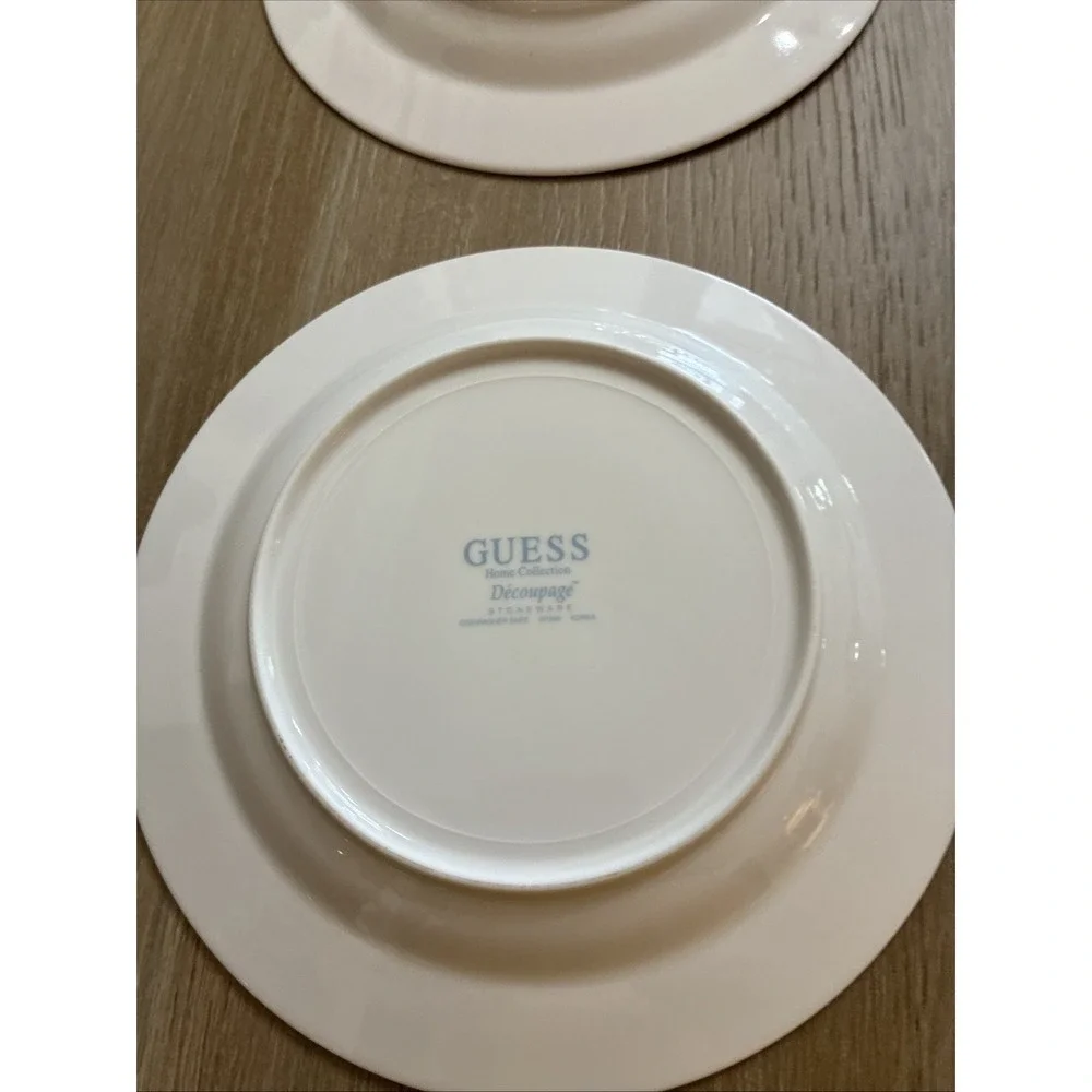 Guess Home Collection Decoupage Salad Plate Lot Of 4 8